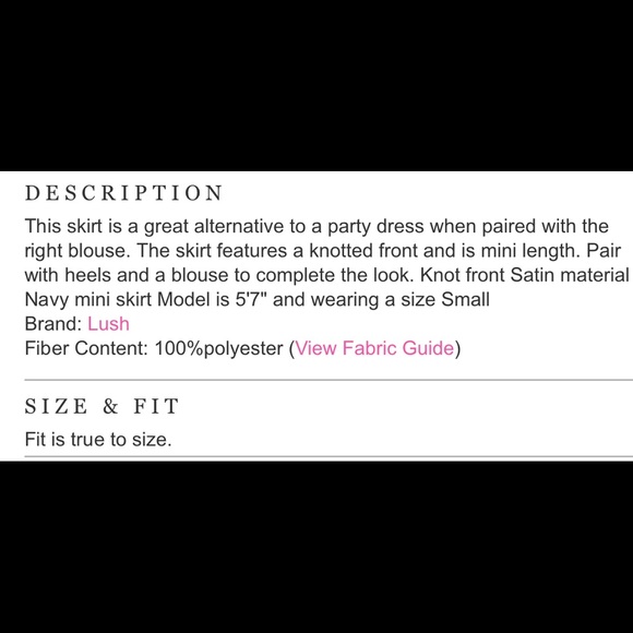 LUSH black satin twist wrap skirt - Picture 5 of 5